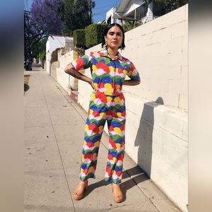 NWT Nooworks Medium Rainbow Lumps Jumpsuit